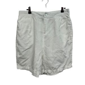 Minimalist Summer Linen Shorts Tahari Essentials White Size L